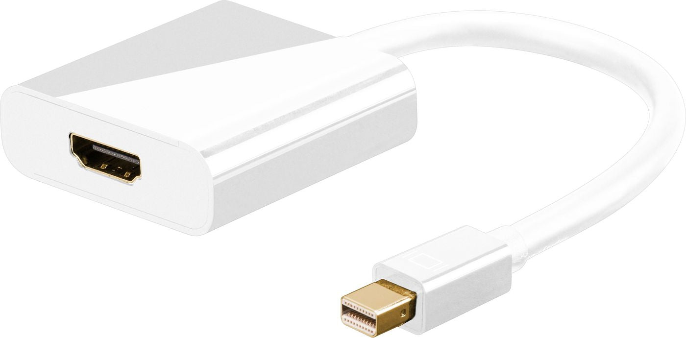 MicroConnect Mini Displayport-HDMI Adaptor Mini DP Male - HDMI Female White, with Audio, 15 cm, Passive, gold plated
