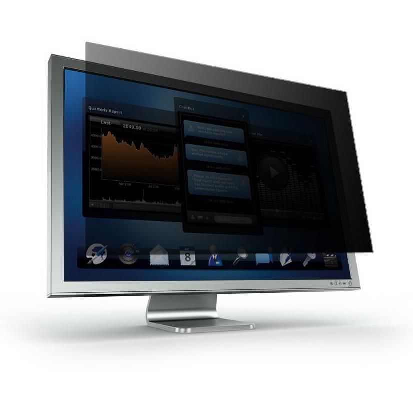 3M Privacy Filter 27" 16.9 AntiGlare, Frameless, Black Screen Attachment: Attachment Strips and Slide Mount Tabs