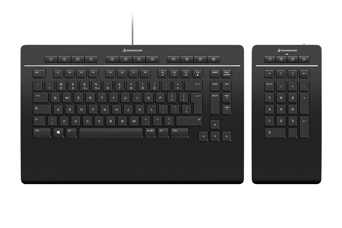 3Dconnexion Pro With Numpad Keyboard Usb  + Rf Wireless + Bluetooth  Qwerty Nordic Black